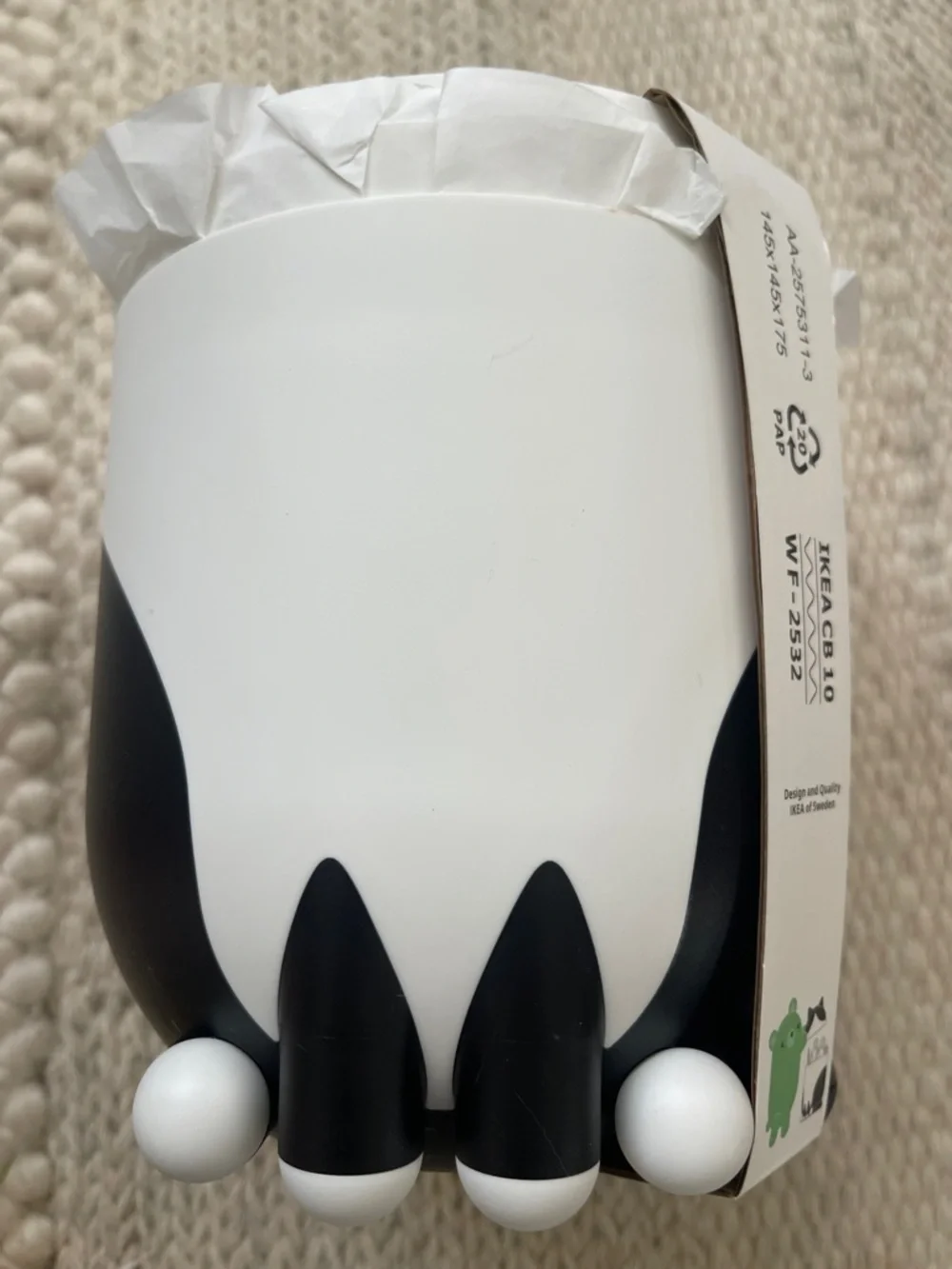 Ikea Black/White Cat Container